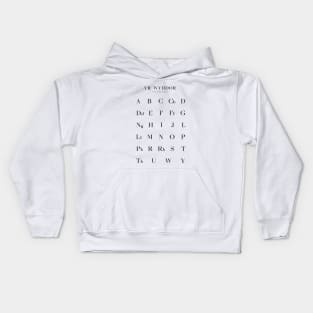 Welsh Alphabet Chart, Yr Wyddor Gymraeg Language Chart, White Kids Hoodie